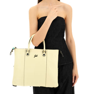 G3+ Md Bull Blk Leather Cream Bag
