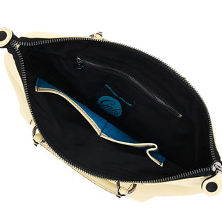 G3+ Md Bull Blk Leather Cream Bag