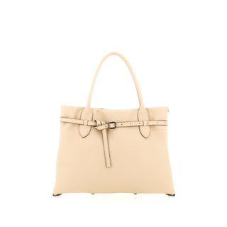 Beyonce Md Buckle Leather Nude Bag