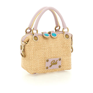 Thamara Xs  Gold Linen/leather Nude Shopper