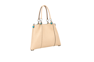 Soleil Md Bull Leather Nude Bag