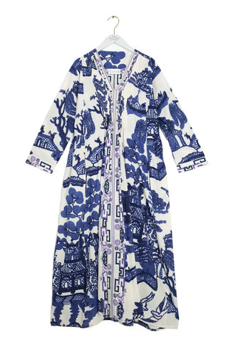Giant Willow  Blue Pinch Pleat Dress