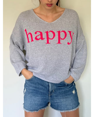 NW Happy Knits Grey/Pink