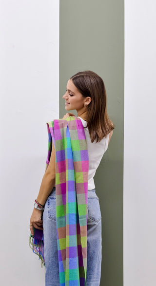 Lime&Lilac Check Wrap