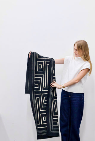Kuba Brushed Blanket Scarf Black