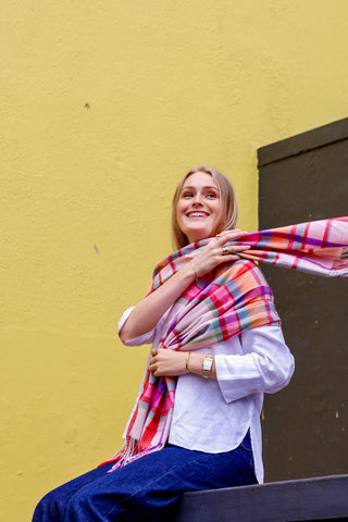 Blush&Berry Check Wrap