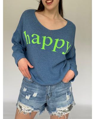 NW Happy Knits Denim/Green