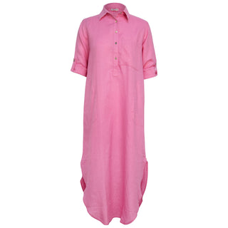 Melissa Shirt Dress Pink 100% Linen