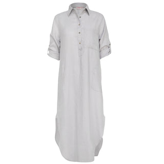 Melissa Shirt Dress Silver 100% Linen
