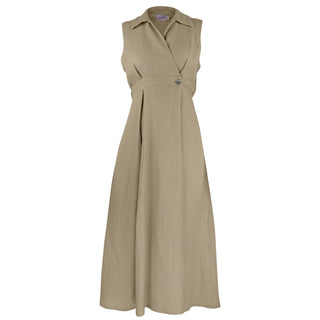 Penny Race Dress Gold 100% Linen