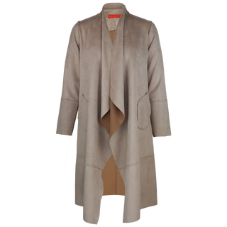 Stella Long Camel Suede Scuba Cardi