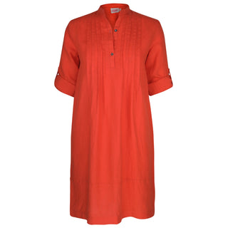 Trisha Orange Pleat Cocoon Dress