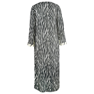 Amanda S/Slt Maxi Tunic Dress Black Zebra