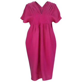 Laura V-neck Pleat Dress Fuschia 23