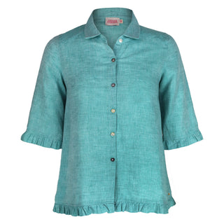 Rose Ruffle Shirt Sea Green