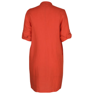 Trisha Orange Pleat Cocoon Dress