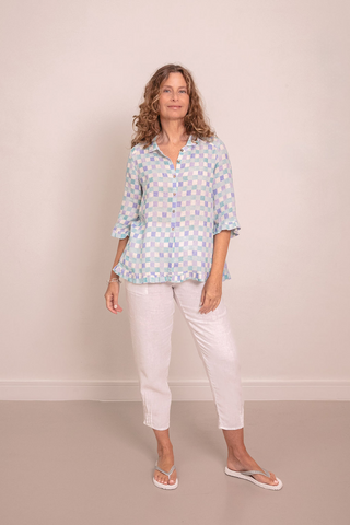 The Rose Ruffle Shirt Quinton 100% Linen