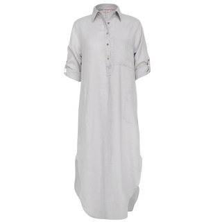 Melissa Shirt Dress Silver 100% Linen