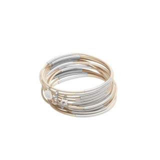 Gipsy bracelets eggshell leather matt gold plated