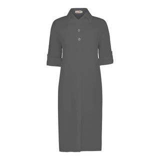 LONG TUNIC SHIRT DRESS BARK