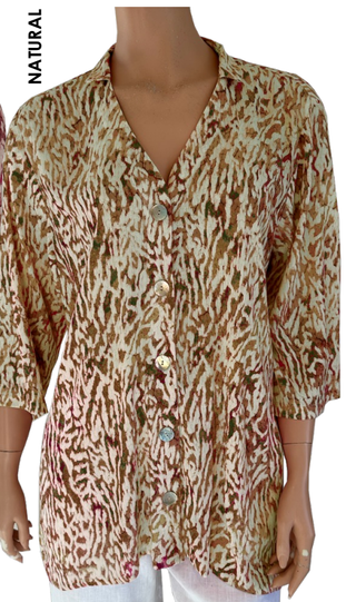 Silvia Tunic in Animal Natural