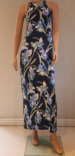 Sally 23 printed sleeveless knit dress Navy