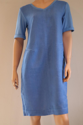 Mia V Neck Linen Dress / 560417