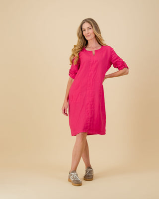 Lilly Round Neck Dress Raspberry
