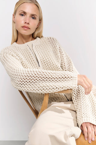 Mesh Stitch Summer Sand Cardigan w Zipper