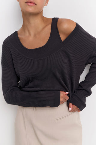 Round Rib Phantom Sweater w Tanktop