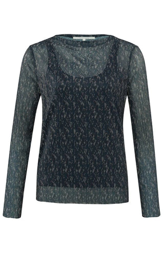 Blueberry mesh top w boatneck