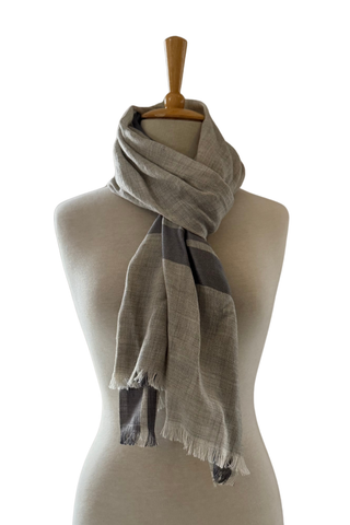 Milano Grey & Natural Scarf