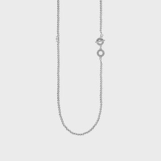 Essentials new Boho Necklace - Matt silver plated - 90 CM