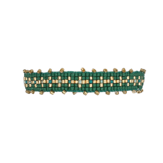 Teal Mix Embellished Cross Beaded Bracelet