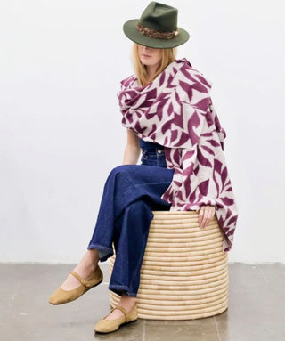 Branch Blushed Blanket Scarf Plum
