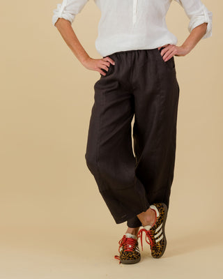 Harper Chestnut Linen Jogger