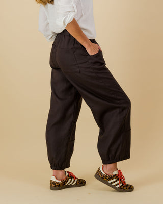 Harper Chestnut Linen Jogger