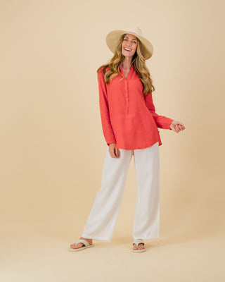 Ella Raspberry Tab Shirt