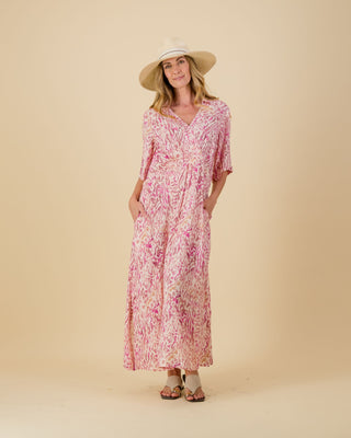 Bella Crossover Pink/Nat Dress