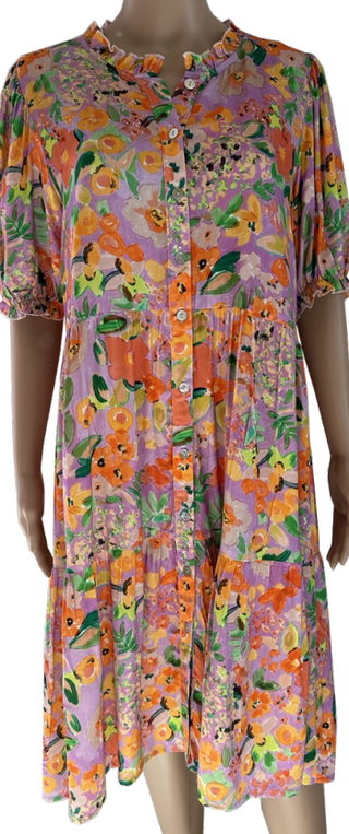 Fibby Tier Dress  Lilac