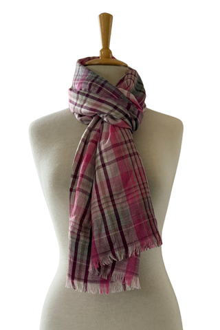 Rosa Pink Check Scarf