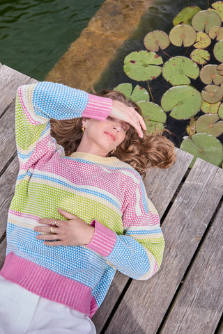 Lilyana Ivory Stripe Jumper