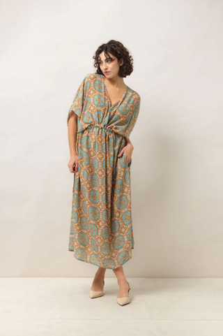 Vintage Tiles Blue String Dress