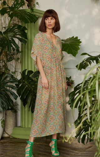 Vintage Tiles Pink String Dress