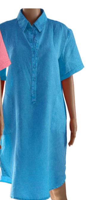 Tyra Marina Linen Shirt Dress