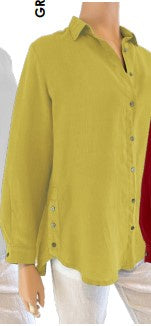 Linen Shirt W Side Buttons Garin