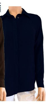 Nomsa Navy Shirt W Concealed Front