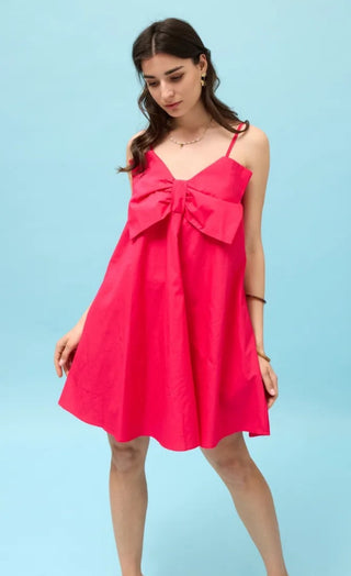 Nova Fuschia Mini Bow Dress