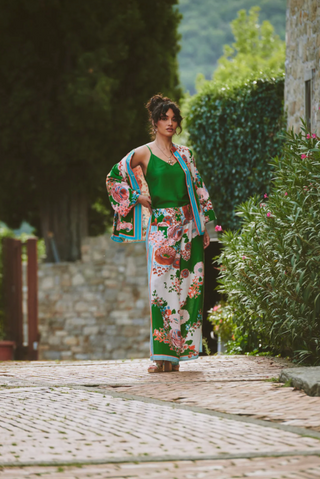Kitsch Bouquet Green Kimono
