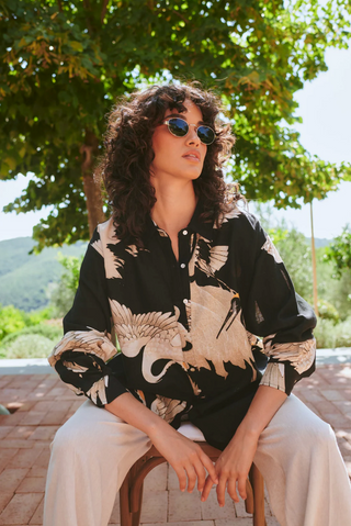 Stork Black Overside Shirt